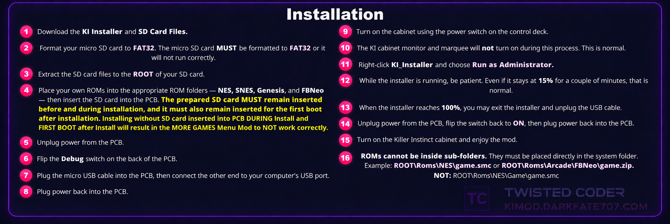 KI Mod Installation Instructions